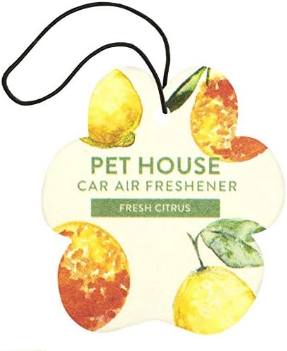 One Fur All Pet House Car Air Freshener - Fresh Citrus/Ruby Red Grapefruit Pack of 4 - Non-toxic Car Air Freshener - Pet-Friendly Air Freshener For Small Spaces & Car - Odor Eliminating Air Freshener