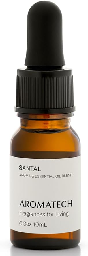 AromaTech Santal Aroma Essential Oil Blend: Luxury Hotel Inspired Aromatherapy with Amber, Vanilla, Cedar & Sandalwood for Ultrasonic Diffusers & Nebulizers - 0.3 fl oz, 10 mL