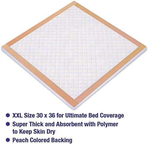 Inspire XL Super Absorbent Bed Pads for Chronic Incontinence 30 x 36 Ultra Thick 100 Grams (50 Count)