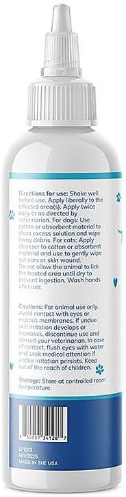 Replenish Otic Ear Cleaning Solution for Dogs – Antiseptic Ear Cleaner for Dogs & Cats – Advanced Ear Flush for Yeast Treatment and Odor Control – 8 oz