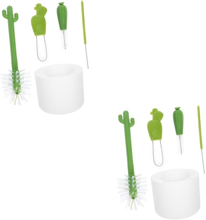 2sets Multi-Function Cactus Bottle Brush Cleaning Kit for Cup Lids Straw and Tight Spaces and Reusable Bottle Cleaners