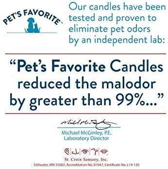 Pet's Favorite French Vanilla Candle for Pet Odor, Clean, Plant Based Air Freshener with a 70 Hour Burn Time Scented Pet Candle for Home