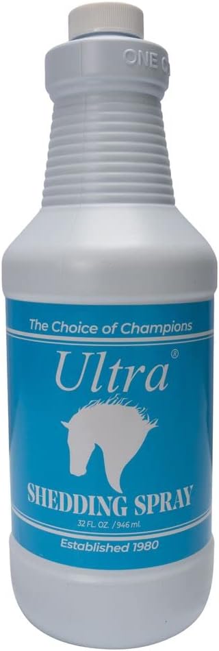 Ultra Shedding Spray for Horses, Dogs, and Cats | Speeds Up Shedding | Enhances Coat Shine | Conditions Skin and Hair | User-Friendly Application | Size 32oz