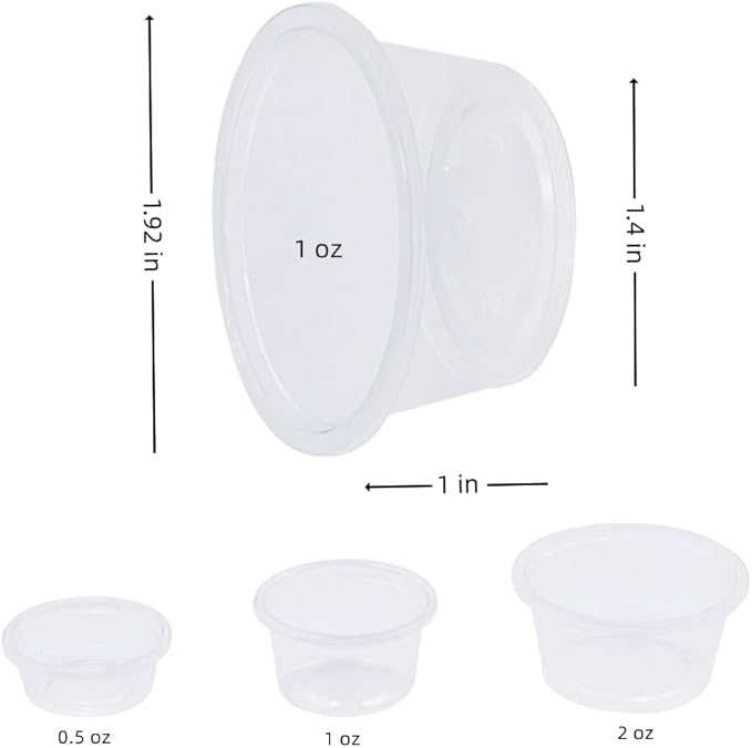 100pcs 1oz Crested Gecko Food and Water Feeding Cups, Reptile Feeder Bowls, for Lizard and Other Small Pet Ledge Accessories Supplies