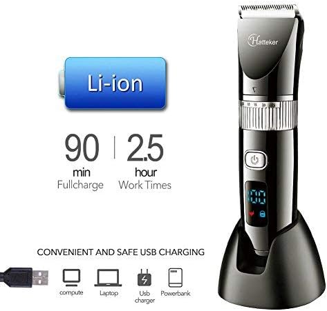 Hatteker Cordless Hair Trimmer Pro Hair Clippers Beard Trimmer for Men Haircut Kit Cordless USB Rechargeable Waterproof