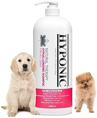 HYPONIC Hypoallergenic Premium Dog Shampoo (All Breeds, 3X's Size, Save 25% 50.7 oz) - Deodorizing, Good Smelling, Sentitive Skin, Detangling
