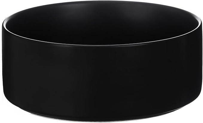 8'' Ceramic Dog Bowl - 70Oz, Heavy Duty, Non-Slip, Dishwasher Safe, Modern Style, Food Grade Stoneware Pet Bowl, Black