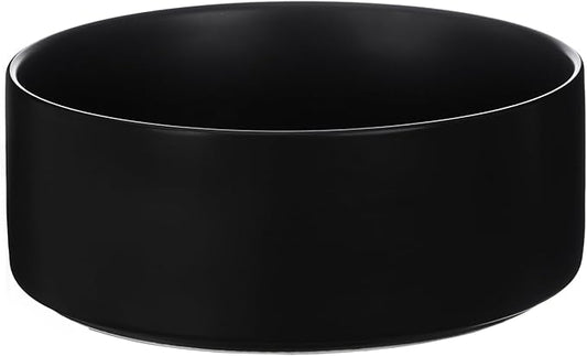 8'' Ceramic Dog Bowl - 70Oz, Heavy Duty, Non-Slip, Dishwasher Safe, Modern Style, Food Grade Stoneware Pet Bowl, Black