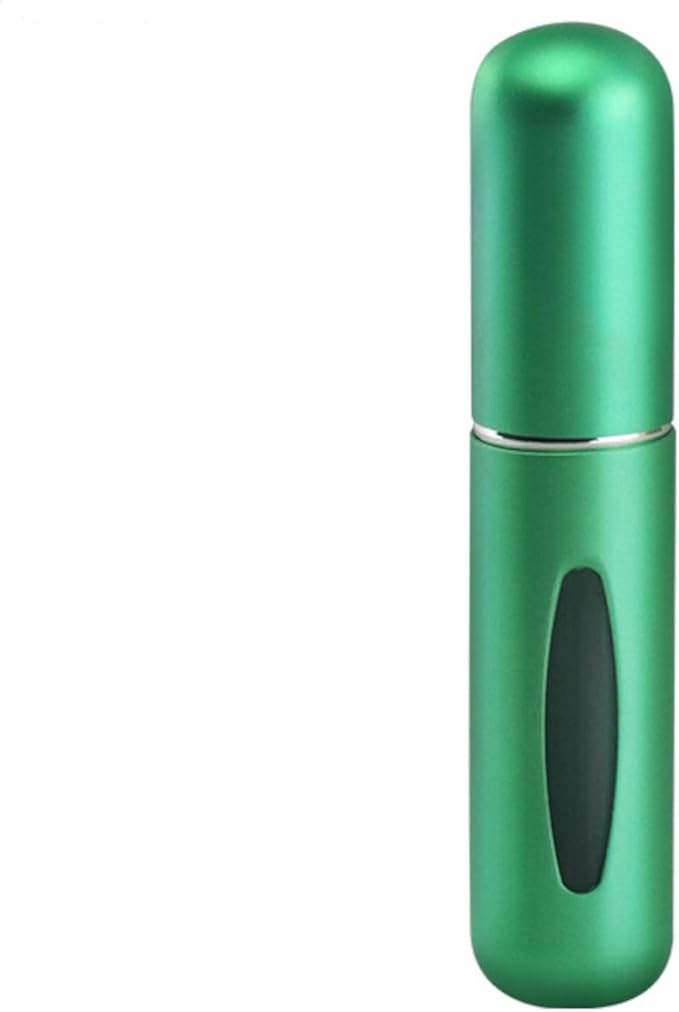 Portable Perfume Storage Bottle Refillable atomizer spray compact travel size up to 70 sprays easy refill fine mist TSA approved leak proof (Green)