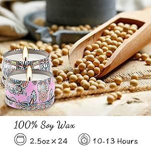 24Pack Scented Candles,Soy Wax Jar Candles,Aromatherapy Candles for Home 2.5 OZ Scented Candles for Mom for Christmas Candles, Birthday, Thanksgiving, Mother's Day,Valentine'sDay