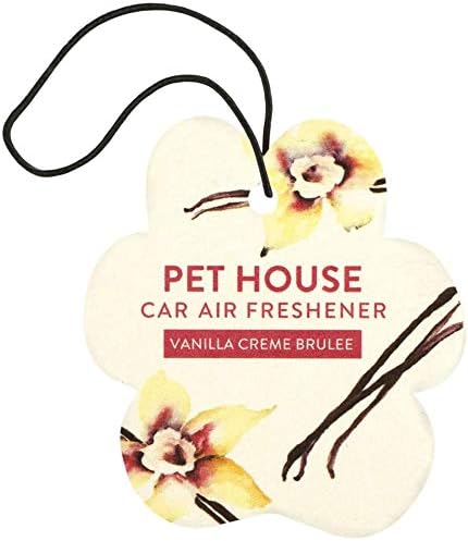 One Fur All Pet House Car Air Freshener - Vanilla Sandalwood/Vanilla Crème Brulee Pack of 4 - Pet-Friendly Air Freshener For Small Spaces & Car - Odor Eliminating Freshener