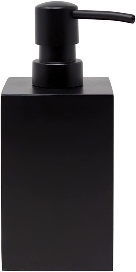 Matte Black Soap Dispenser for Bathroom, 15oz Square Rustproof Liquid Hand Dish Soap Dispenser Pump for Kitchen Sink, Countertop, and Bathroom