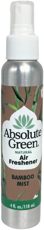 Absolute Green Air Freshener Room Spray, Non-Toxic, Cover Odors, Safe around Kids and Pets, Natural Bamboo Mist Scent 4oz (1 Pack)
