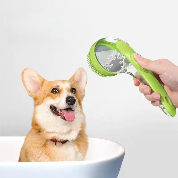 Pets Bath Brush, Soft Silicone Deep Cleaning Scrubber with Built-In Shampoo Dispenser, 2 in 1 Dog Grooming Massage Brush for Dogs Cats (2Pcs, B)