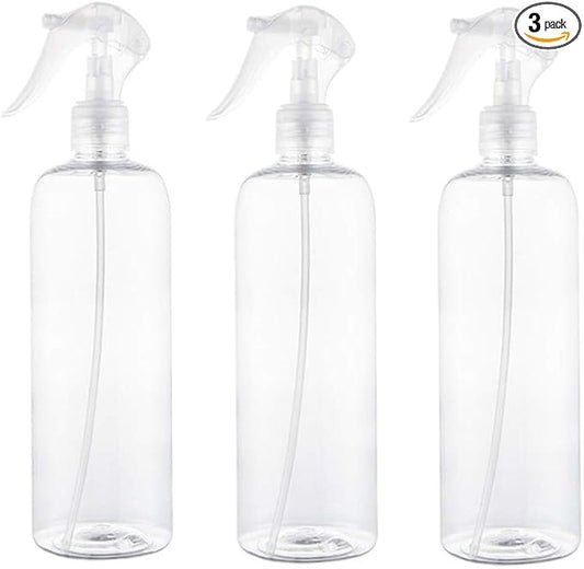 HEMOTON 3 Pcs Plastic Spray Bottle Empty Mist Spray Bottle Trigger Sprayer Leak Proof Refillable Atomizers for Hair Salons Household Cleaners