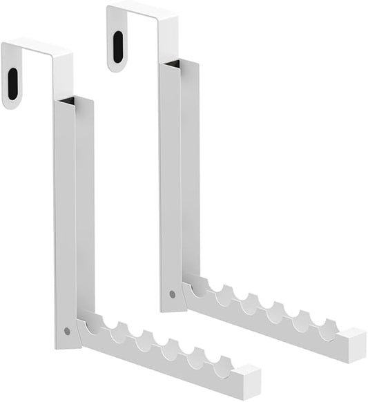 2 Pack Over The Door Drying Rack,Foldable Over Door Hooks Hanger Laundry Hanging Coat Rack with 6 Groves,Clothing Hanger Hook for Towel,Coat,Bag and Robe(White)