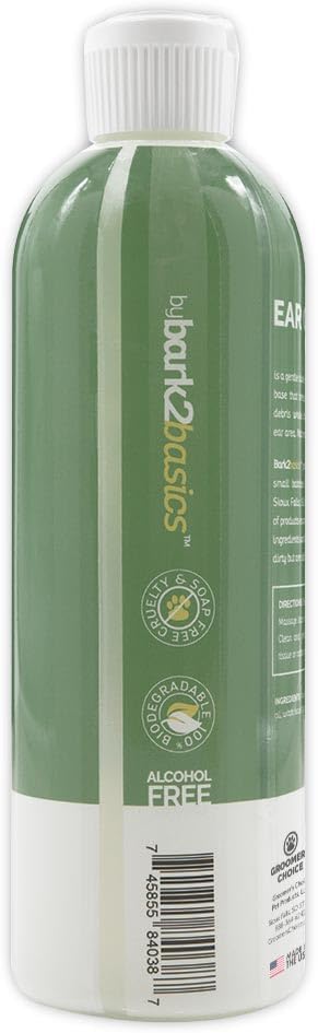 Bark2Basics Dog Ear Cleaner, 16 oz - All Natural, Witch Hazel, Gentle Aloe Vera and Chamomile Extract Base, Breaks Through Tough Wax