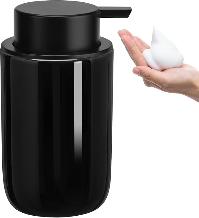 Soap Foaming Dispenser Ceramic with Easy-to-Press Pump Hand Foam Dispenser for Shampoo Bathroom Countertop 13.5 oz