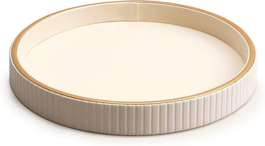 SANZIE Leather Tray Desktop Storage Organizer Premium Serving Tray Decorative Tray Valet Tray for Sundries Cosmetics Phone Wallet Cutlery