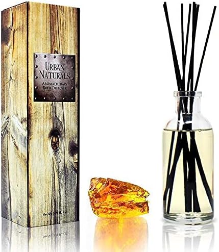 Urban Naturals Warm Vanilla Amber Reed Diffuser Gift Set | Creamy. Warm. Sultry. Notes of Sandalwood, Amber & Smoked Vanilla | Made with Essential Oils & Real Botanical Pieces
