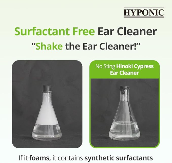 HYPONIC Premium No-Sting Hinoki Cypress Ear Cleaner (for All Dogs) - Dog Ear Cleaning Solution, Cleans and Removes Odors (4.06 oz)