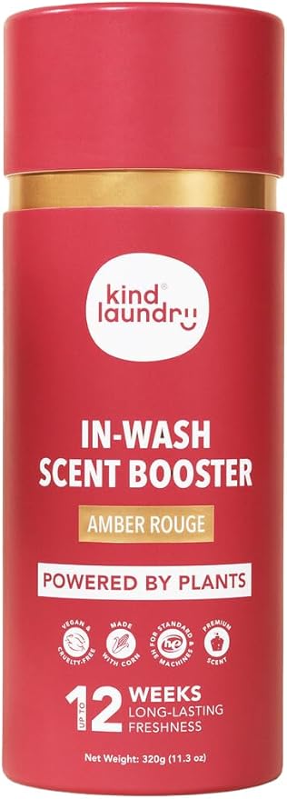 Kind Laundry In Wash Scent Booster Beads - Amber Rouge - 100% Plant Based - Natural Laundry Booster Beads & Smell Deodorizer - Environment Friendly Odor Eliminator for Clothes (320 grams)