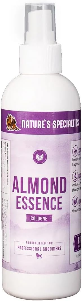 Nature's Specialties Almond Essence Dog Cologne for Pets, Natural Choice for Professional Groomers, Ready to Use Perfume, Finishing Spray, Made in USA, 8 oz