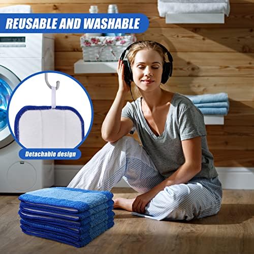 20 Pieces Microfiber Cleaning Pads Compatible with Bona Mop Reusable 18 Inch Replacement Cleaning Pads Washable Refills Replacement Heads for Floor Cleaning