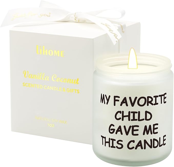 Lihome Gifts for Mom from Daughter Son, Best Mom Gifts, Funny Birthday Mother's Day Thanksgiving Christmas Gift, Vanilla Coconut Candle