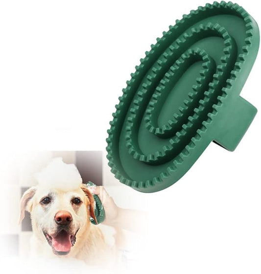 Dog Scrubber for Bath, Pet Shampoo Bath Brush Soothing Massage Rubber Comb with Handle, Dog Grooming and Washing Brush for Long & Short Hair Medium Large Dogs Cats Rabbits