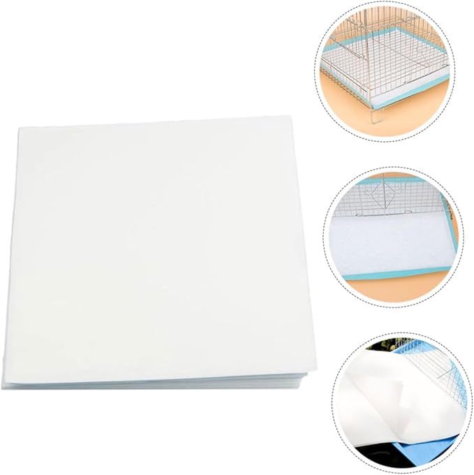 100Pcs Thick Disposable Bird Cage Liners Paper Pads Absorbent Parrot Cage Liner for Easy Cleaning and Hygiene Maintenance