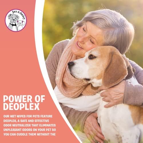 Jax n Daisy Pet Wipes – Gentle & All-Natural Butt Wipes for Dogs and Cats – Moisturizing with Vitamin E – Fresh Herbal Scent