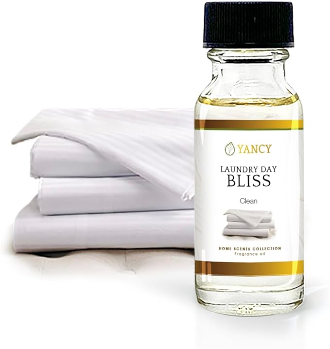 YANCY Laundry Day Bliss Home Collection Fragrance Oil (1/2 oz), Fresh Laundry-Inspired Scent, Clean Aroma for Diffusers, Oil Burners & Aroma Lamps, Crisp Scent for Daily Freshness