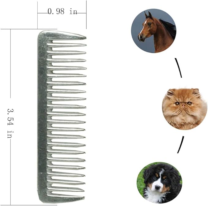 3PCS Stainless Metal Pulling Combs Horse Mane Tail Mini Pocket Combs 4013 …