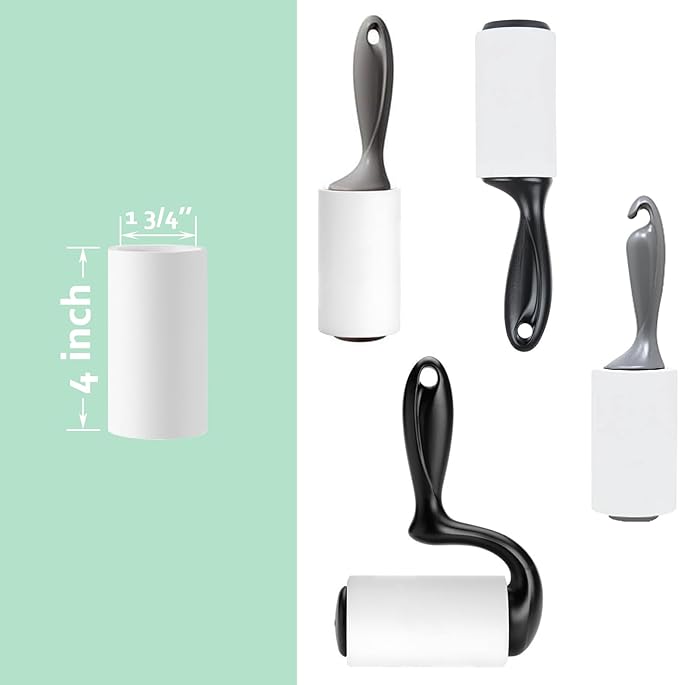 4 inch Lint Roller Refill Only for Scotch-Brite Pet Extra Sticky Hair Lint Roller 5 Refills 60 Sheets per Refill Total 300 Sheets (Inside Diamater 1-3/4 inch)