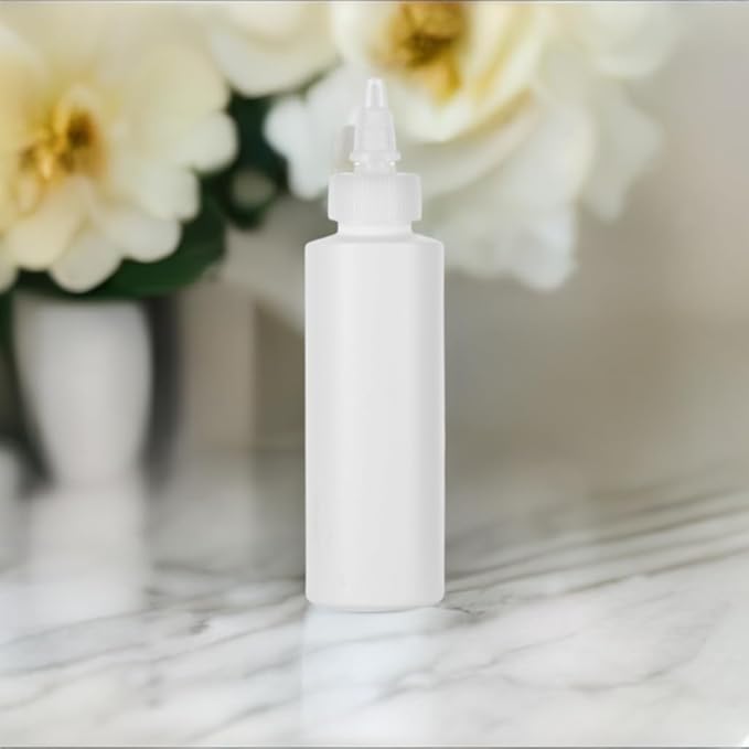 JUVITUS 4 oz / 120 ml Clear Natural Refillable Plastic Squeeze Bottle with Twist Top Spout (6 pack)