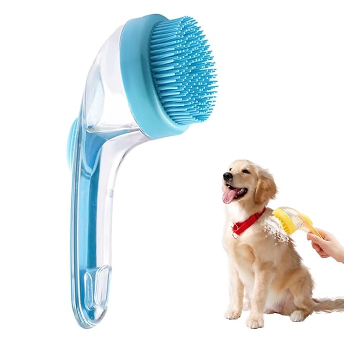 Dog Bath Brush, Pet Grooming Massage Scrubber for Long and Short Hair, 2025 Model (blue)