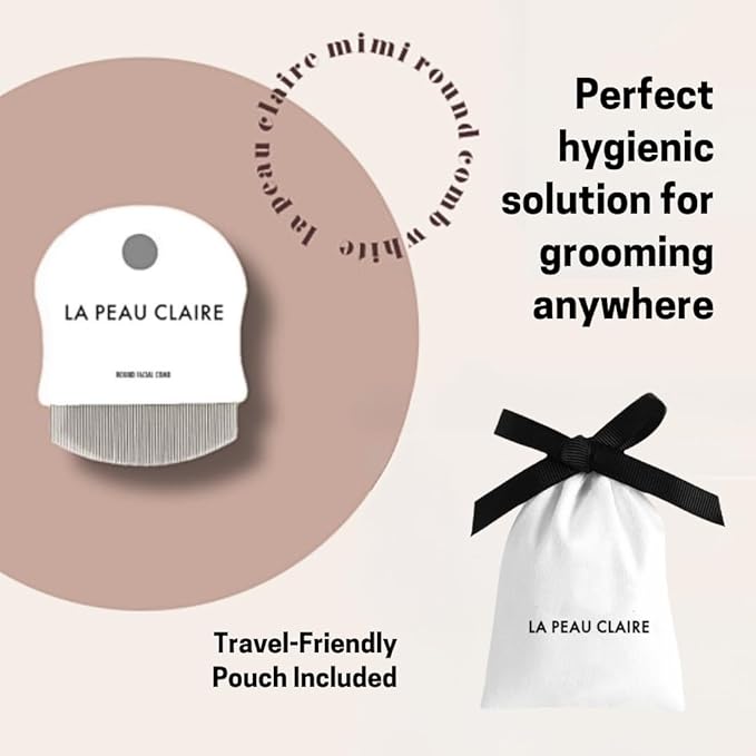 Professional Dog Eye Comb and Cat | Tear Stain Remover for Pets | Round Fine-Tooth Grooming Brush for Gentle Facial Cleansing | Easy Eye Gunk Remover | Includes Bag