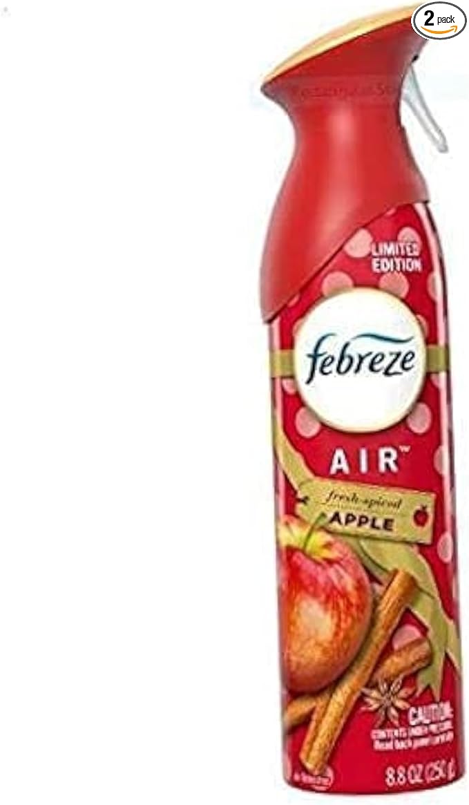 Febreze Air Odor-Eliminating Air Freshener, Fresh-Spiced Apple, 2 Ct, 8.8 Fl Oz Each (17.6 Fl oz Total)