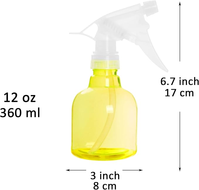 Youngever 6 Pack 12 Ounce Empty Plastic Spray Bottles (Yellow)