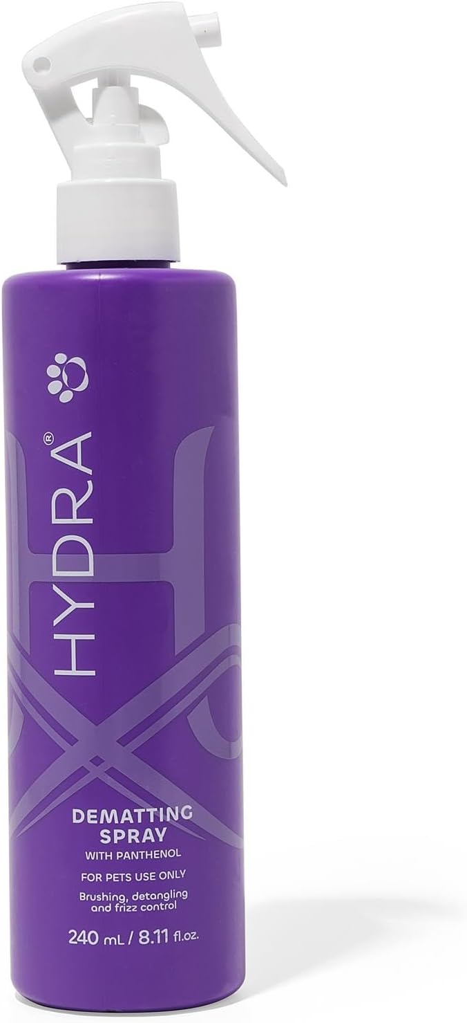 Hydra Luxury Care Ultra Dematting and Finishing Spray for Dogs and Cats, Pet Detangler for Long Fur, 8.12-Ounce Bottle