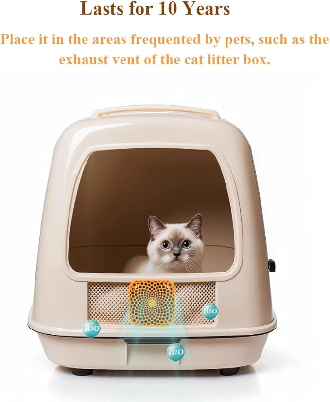 Cat Litter Deodorizer, Deodorizer Odor Eliminator 99% Lasts for 10 Years, Air Freshener Travel Size Odor Smell Remover for Cat litter Box, Dog Bed, Refrigerator, Car, Closet, Etc (2-Pack)