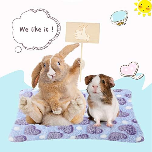 Jetec 4 Pcs Guinea Pig Bed Mat 11" x 10" Bunny Beds for Rabbits Indoor Washable Small Animal Bed Plush Sleeping Pad for Rat Hedgehog Sugar Glider Chinchilla Squirrel Dogs Cats Ferrets Hamster