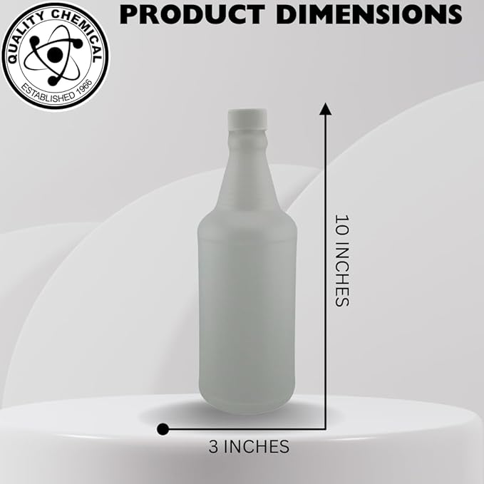 Quality Chemical Reusable 32 Oz Plastic Spray Bottle – BPA-Free, Leak-Resistant, Secure Screw-on Lid, Ergonomic Grip, BPA Free, HDPE Plastic, Stackable, Versatile Design for Storage (Pack of 4)