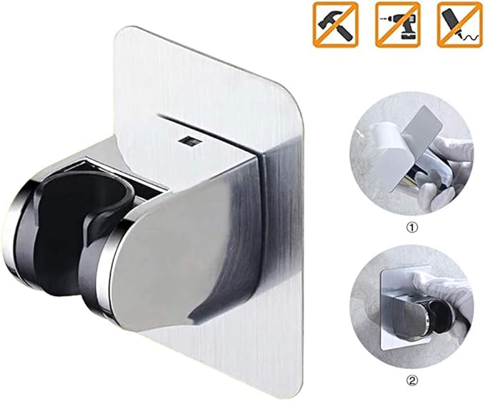 KAIYING Drill-Free High Pressure Handheld Shower Head with ON/OFF Pause Switch 3 Spray Modes Water Saving Showerhead, Detachable Shower-Head, (G:Shower Head (White)+Bracket+Hose)