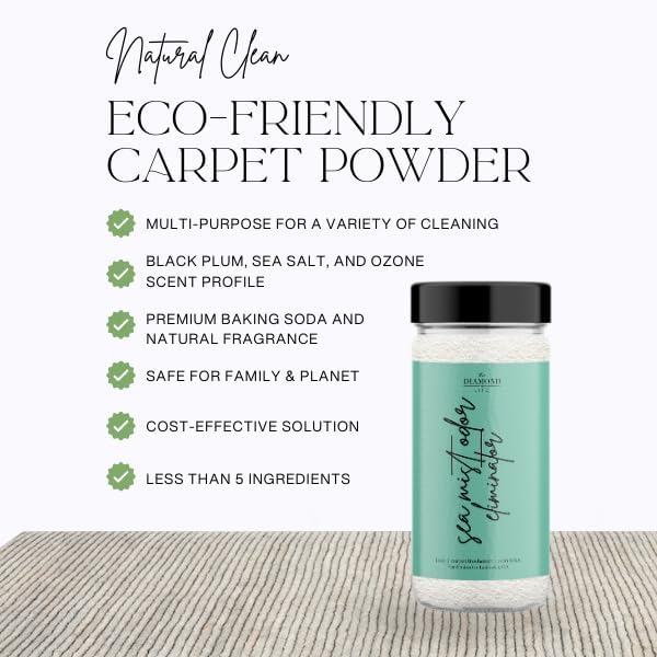 Home “Sea Mist” Carpet Powder & Room Spray Bundle – Cotton Blossom & Linen Scent – Natural Fabric & Upholstery Freshener, Air Mist, Home Fragrance for Families with Kids & Pets
