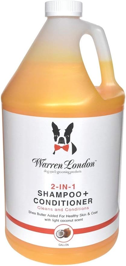 Warren London 2in1 Pet Shampoo and Conditioner for Dogs, Puppys, & Cats | Best Dog Shampoo and Conditioner for Dry Itchy Skin | Dandruff Shampoo for Dogs | Dog Shampoo Gallon Size