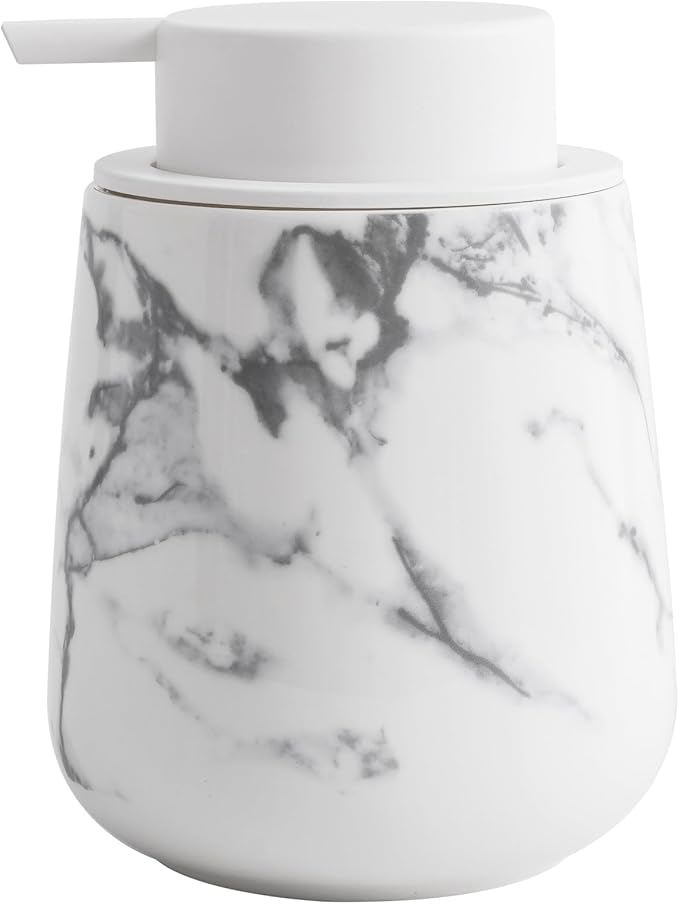 soap Dispenser Ceramic foaming soap Dispenser with Easy-to-Press Pump for Bathroom 12 oz refillable Liquid Hand soap Dispenser for Hand sanitizers, lotions