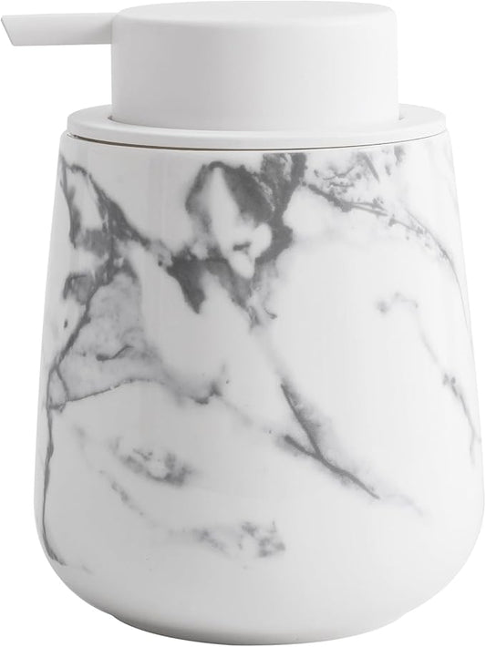 soap Dispenser Ceramic foaming soap Dispenser with Easy-to-Press Pump for Bathroom 12 oz refillable Liquid Hand soap Dispenser for Hand sanitizers, lotions