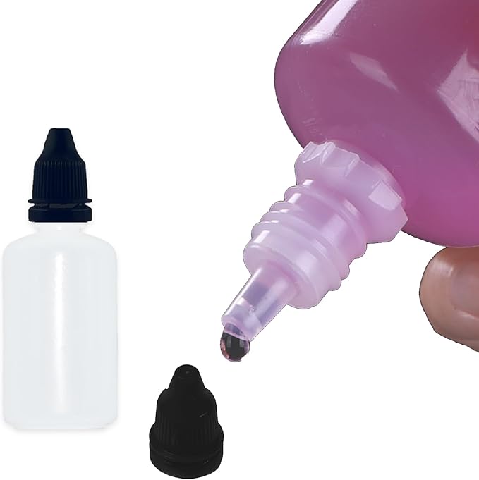 12 Pcs Dropper Bottles, 50ml/1.7 oz Empty Squeezable Small Mouth Dropper Bottle, Liquid Dropper Bottle with Black Cap